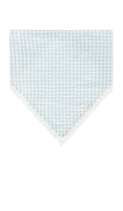 For Love & Lemons Bradford Gingham Headscarf In Blue