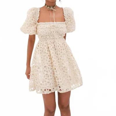 For Love & Lemons Brooke Mini Dress In White In Neutral