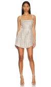 For Love & Lemons Candice Mini Dress In Silver