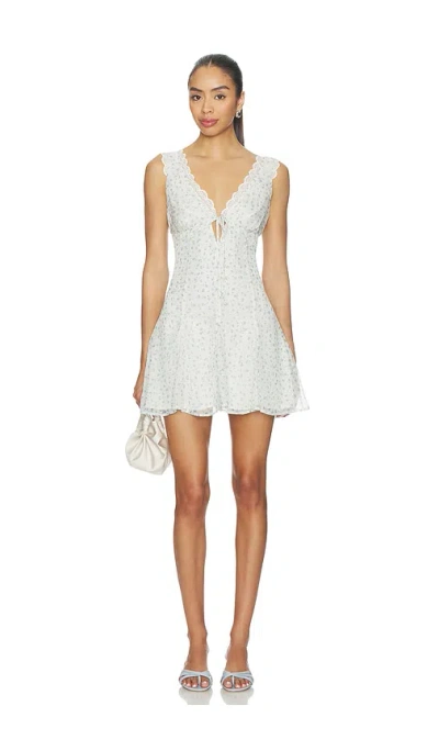 For Love & Lemons Cape Cod Mini Dress In Blue