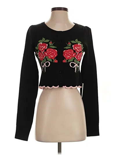 Pre-owned For Love & Lemons Cardigan Sweater In Black
