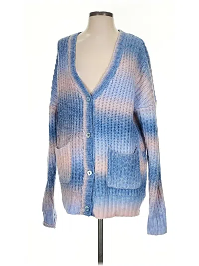 Pre-owned For Love & Lemons Cardigan Sweater In Blue