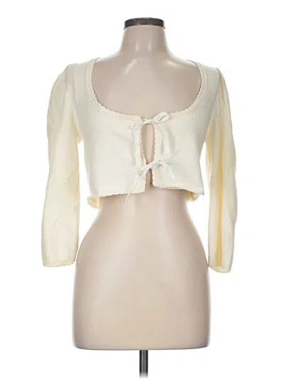 Pre-owned For Love & Lemons Cardigan Sweater In Ivory