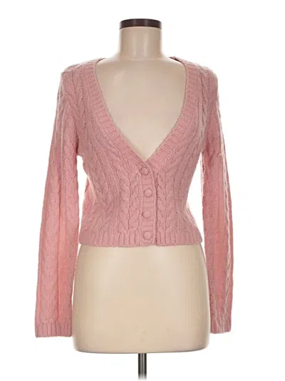 Pre-owned For Love & Lemons Cardigan Sweater In Pink