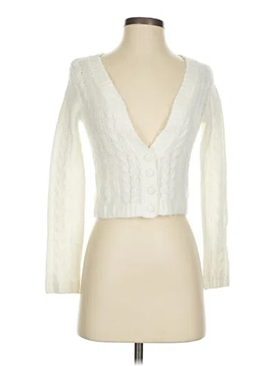 Pre-owned For Love & Lemons Cardigan Sweater In White
