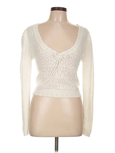 Pre-owned For Love & Lemons Cardigan Sweater In White