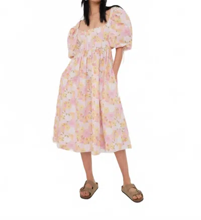For Love & Lemons Carrie Midi Dress In Pink