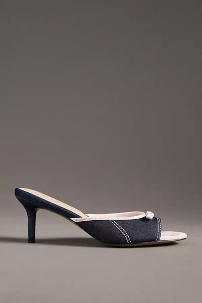 For Love & Lemons Cassandra Denim Kitten Heels