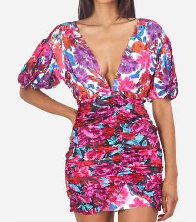 For Love & Lemons Cassandra Mini Dress In Pink In Multi