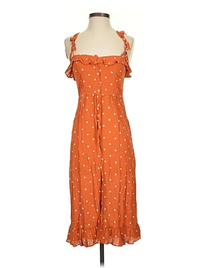 Pre-owned For Love & Lemons Casual Dress In Orange