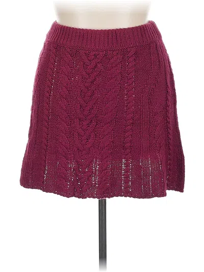 For Love & Lemons Casual Skirt In Burgundy