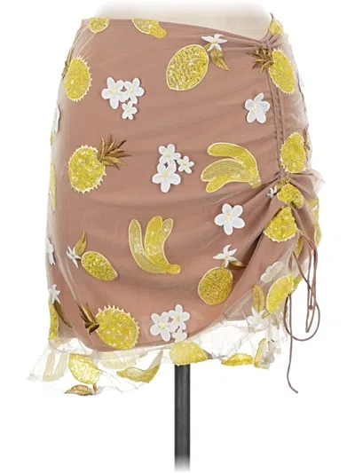 Pre-owned For Love & Lemons Casual Skirt In Yellow