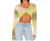 For Love & Lemons Celeste Crop Sweater In Multi In Multi