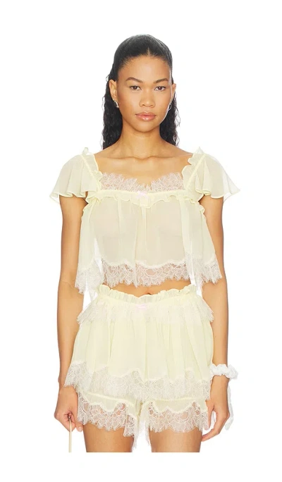 For Love & Lemons Chante Top In Yellow