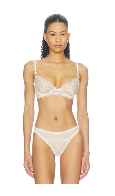 For Love & Lemons Chantilly Bows Underwire Bra In White