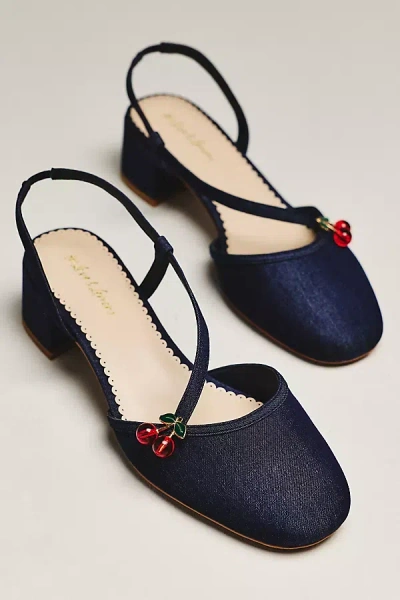 For Love & Lemons Charis Slingback Block Heels In Black