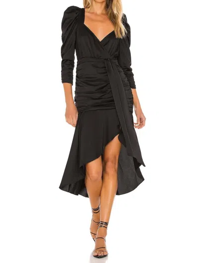 For Love & Lemons Charlie Midi Dress In Black