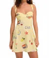 For Love & Lemons Ciao Mini Dress In Yellow In Yellow