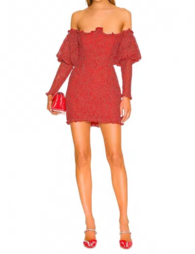 For Love & Lemons Clarisse Mini Dress In Red