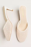 For Love & Lemons Claudia Lace Mule Heels In Neutral