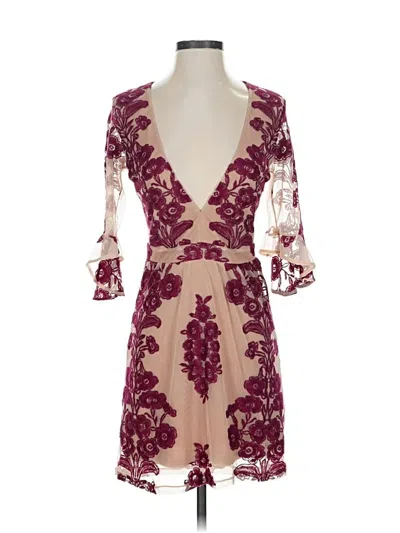 Pre-owned For Love & Lemons Cocktail Dress In Burgundy