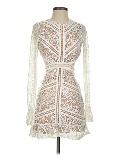 Pre-owned For Love & Lemons Cocktail Dress In Ivory