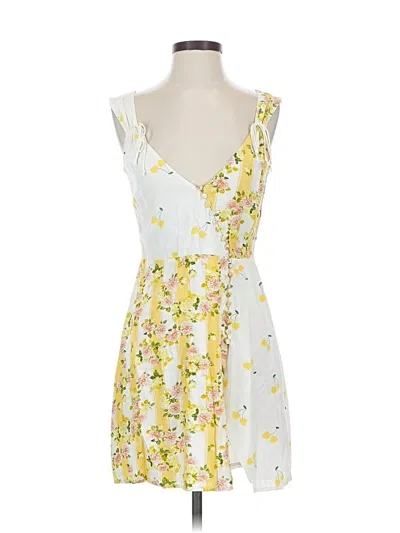 Pre-owned For Love & Lemons Cocktail Dress In Yellow