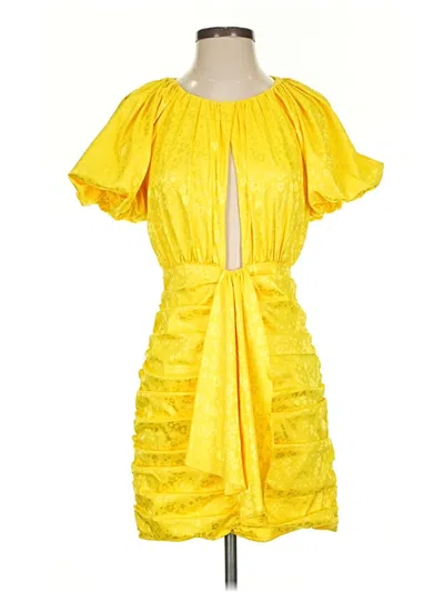 Pre-owned For Love & Lemons Cocktail Dress In Yellow