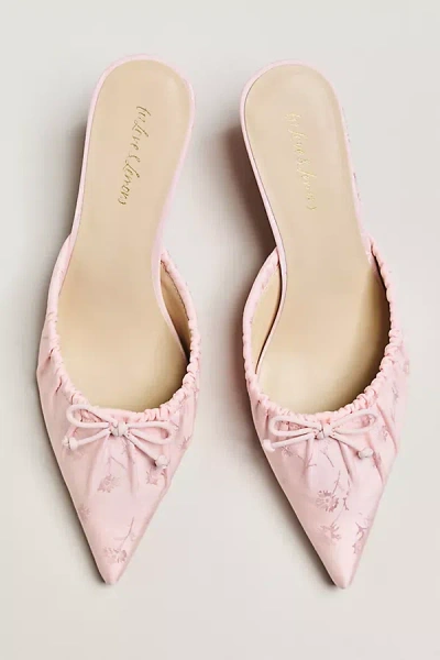 For Love & Lemons Colette Kitten-heel Mules In Pink