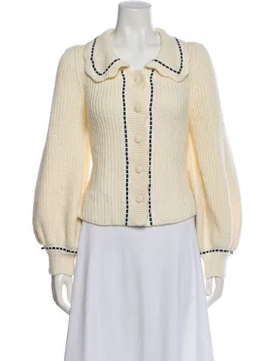 Pre-owned For Love & Lemons Colorblock Pattern Sweater In Neutral