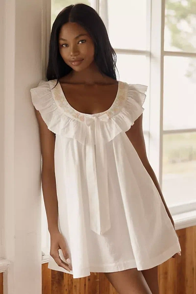 For Love & Lemons Cora Slip Dress In White