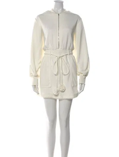 Pre-owned For Love & Lemons Crew Neck Mini Dress In Neutral