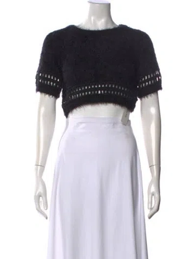 Pre-owned For Love & Lemons Crew Neck Sweater In Black