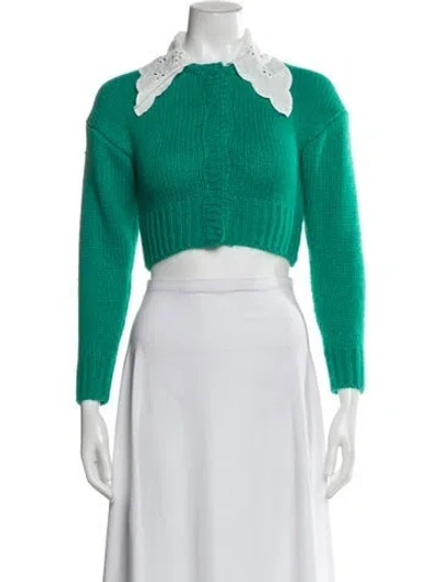 Pre-owned For Love & Lemons Crew Neck Sweater In Green