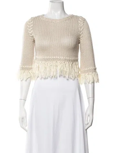 Pre-owned For Love & Lemons Crew Neck Sweater In Neutrals