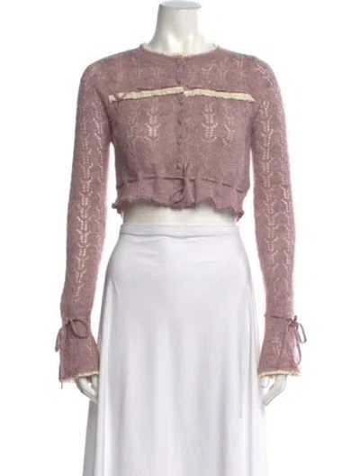 Pre-owned For Love & Lemons Crew Neck Sweater In Pink