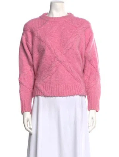 Pre-owned For Love & Lemons Crew Neck Sweater In Pink