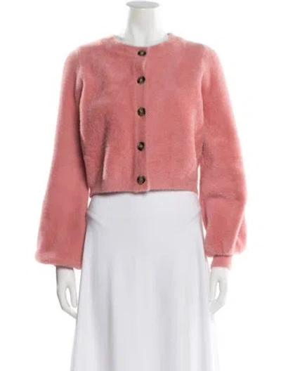 Pre-owned For Love & Lemons Crew Neck Sweater In Pink