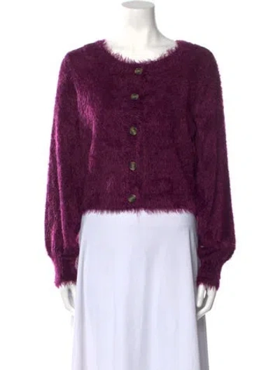 Pre-owned For Love & Lemons Crew Neck Sweater In Purple