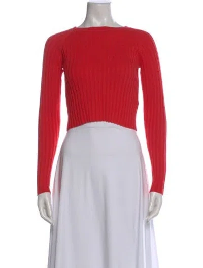 Pre-owned For Love & Lemons Crew Neck Sweater In Red