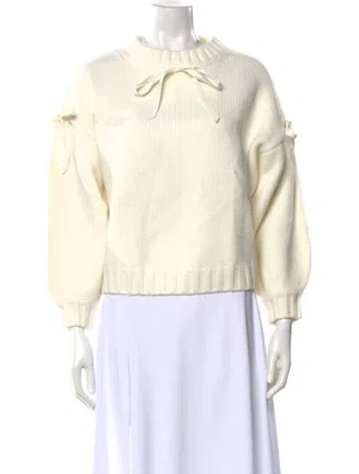 Pre-owned For Love & Lemons Crew Neck Sweater In White