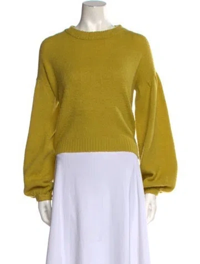 Pre-owned For Love & Lemons Crew Neck Sweater In Yellow