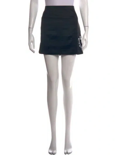 Pre-owned For Love & Lemons Crystal Embellishments Mini Skirt In Black