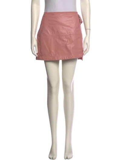 Pre-owned For Love & Lemons Crystal Embellishments Mini Skirt In Pink