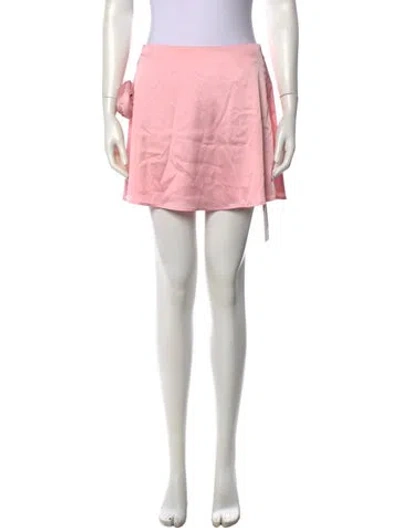 Pre-owned For Love & Lemons Crystal Embellishments Mini Skirt In Pink