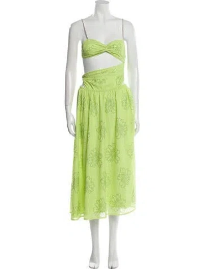 Pre-owned For Love & Lemons Crystal Embellishments Skirt Set W/ Tags In Green