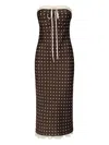 For Love & Lemons Daisy Mae Polka-dot Ribbon Midi Dress