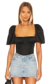 For Love & Lemons Dany Bodysuit In Black