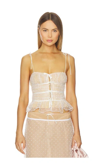 For Love & Lemons Devon Dot Bustier In White