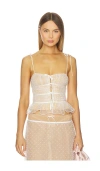 For Love & Lemons Devon Dot Bustier In White